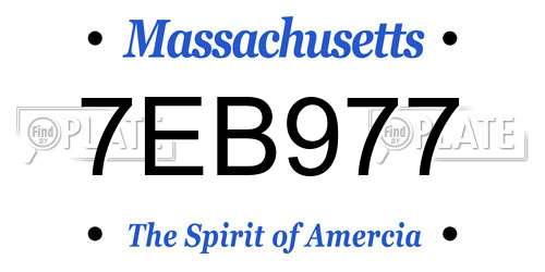 7EB977 Massachusetts License Plate