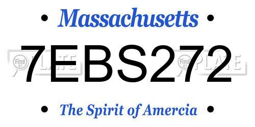 7EBS272 Massachusetts License Plate