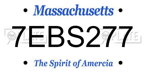 7EBS277 Massachusetts License Plate