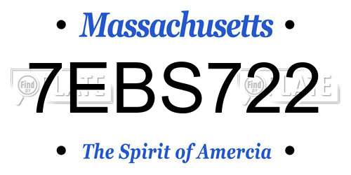 7EBS722 Massachusetts License Plate