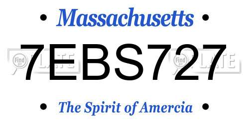 7EBS727 Massachusetts License Plate