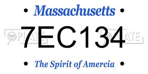 7EC134 Massachusetts License Plate