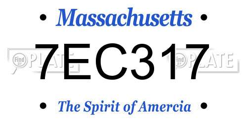 7EC317 Massachusetts License Plate