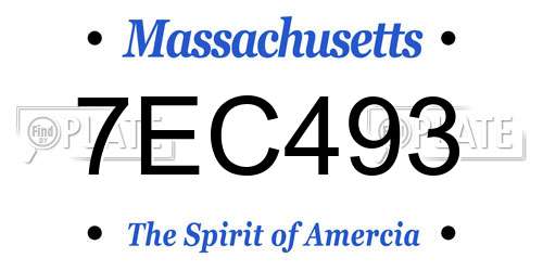 7EC493 Massachusetts License Plate