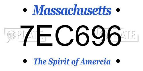 7EC696 Massachusetts License Plate