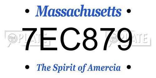 7EC879 Massachusetts License Plate
