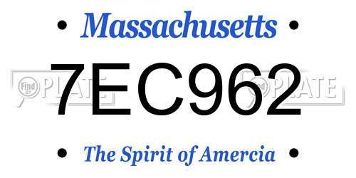 7EC962 Massachusetts License Plate
