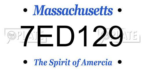 7ED129 Massachusetts License Plate