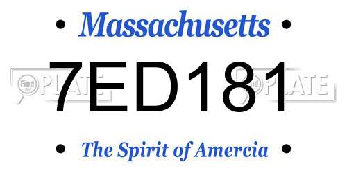 7ED181 Massachusetts License Plate