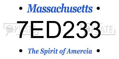 7ED233 Massachusetts License Plate