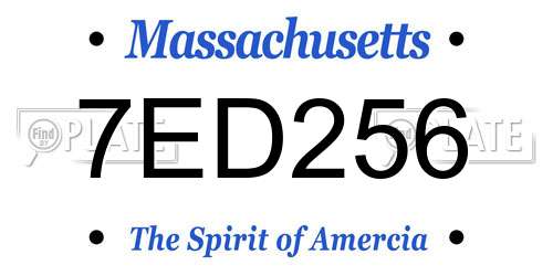 7ED256 Massachusetts License Plate