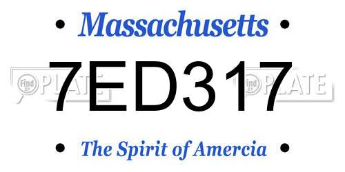 7ED317 Massachusetts License Plate