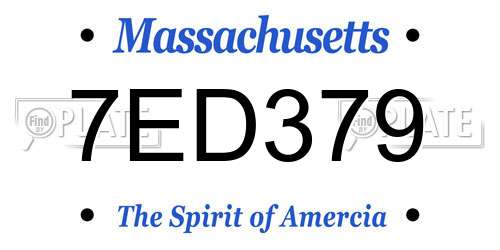 7ED379 Massachusetts License Plate