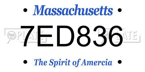 7ED836 Massachusetts License Plate