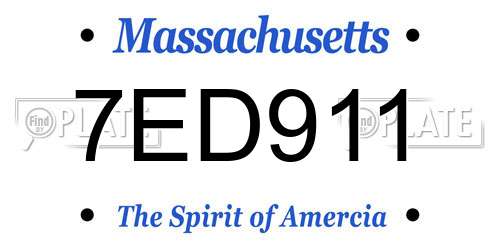 7ED911 Massachusetts License Plate