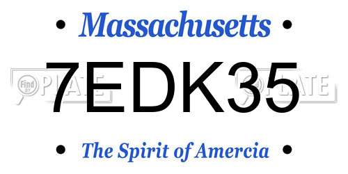 7EDK35 Massachusetts License Plate