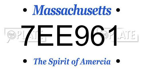7EE961 Massachusetts License Plate