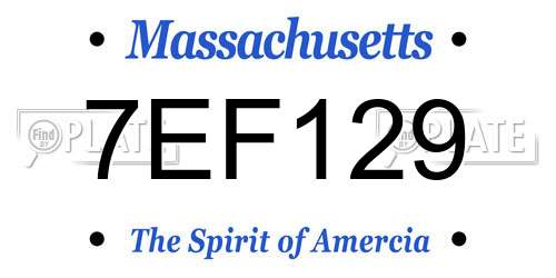7EF129 Massachusetts License Plate
