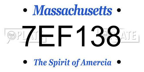 7EF138 Massachusetts License Plate
