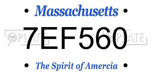 7EF560 Massachusetts License Plate