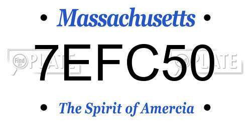 7EFC50 Massachusetts License Plate