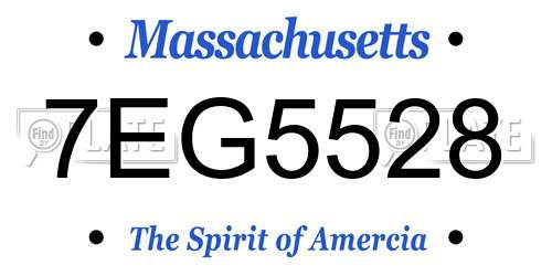 7EG5528 Massachusetts License Plate