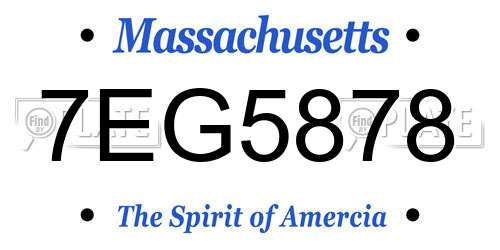 7EG5878 Massachusetts License Plate