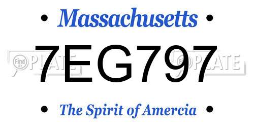 7EG797 Massachusetts License Plate