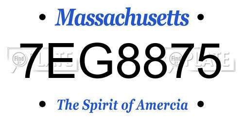 7EG8875 Massachusetts License Plate