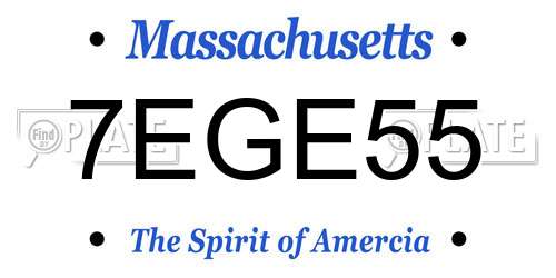 7EGE55 Massachusetts License Plate