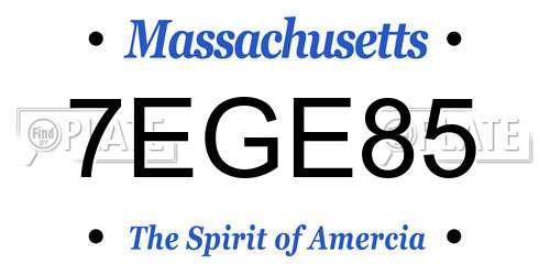 7EGE85 Massachusetts License Plate