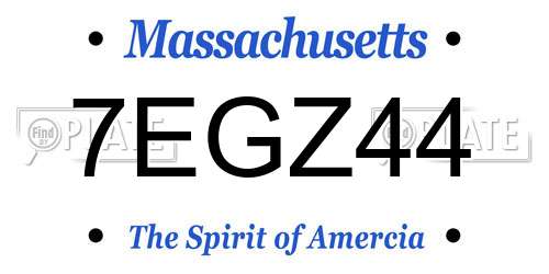 7EGZ44 Massachusetts License Plate