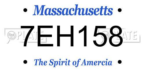 7EH158 Massachusetts License Plate