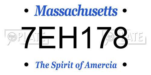 7EH178 Massachusetts License Plate