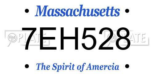 7EH528 Massachusetts License Plate