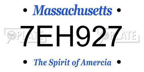 7EH927 Massachusetts License Plate