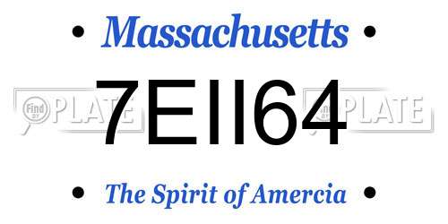 7EII64 Massachusetts License Plate