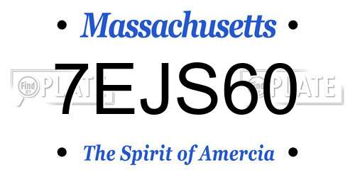 7EJS60 Massachusetts License Plate