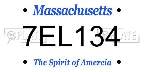 7EL134 Massachusetts License Plate