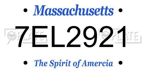 7EL2921 Massachusetts License Plate