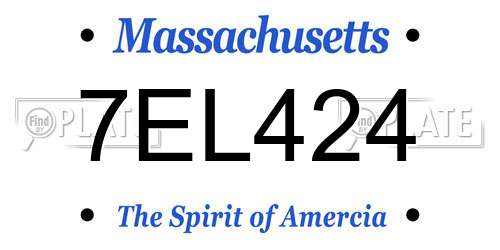7EL424 Massachusetts License Plate