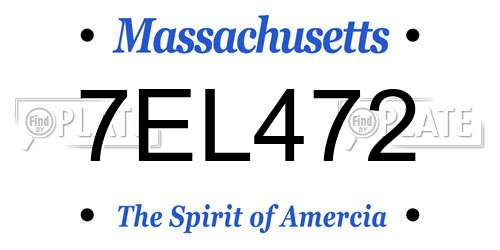 7EL472 Massachusetts License Plate