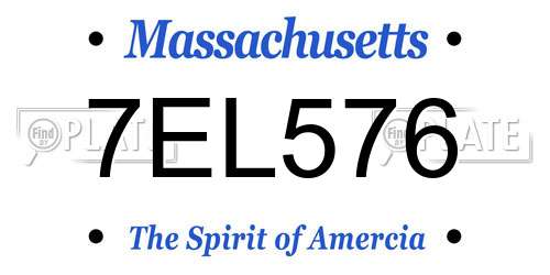 7EL576 Massachusetts License Plate