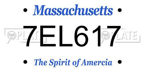 7EL617 Massachusetts License Plate
