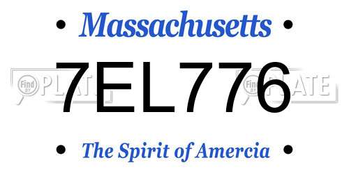 7EL776 Massachusetts License Plate