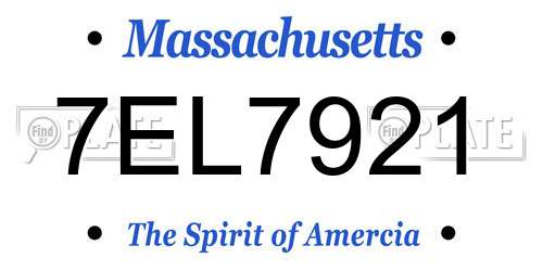 7EL7921 Massachusetts License Plate