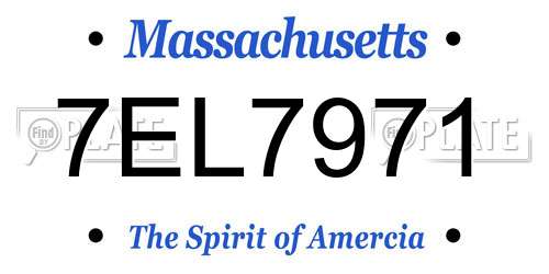 7EL7971 Massachusetts License Plate
