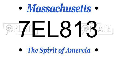 7EL813 Massachusetts License Plate