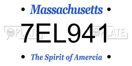 7EL941 Massachusetts License Plate