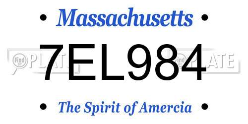 7EL984 Massachusetts License Plate